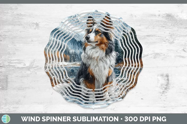 Winter Dogs Shetland Sheepdog Wind Spinner Sublimation Spinn