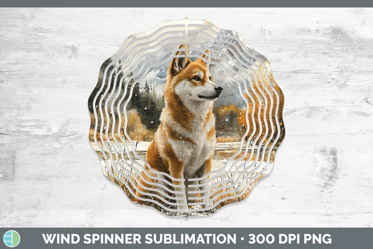 Winter Dogs Shiba Inu Wind Spinner Sublimation Spinner Desig