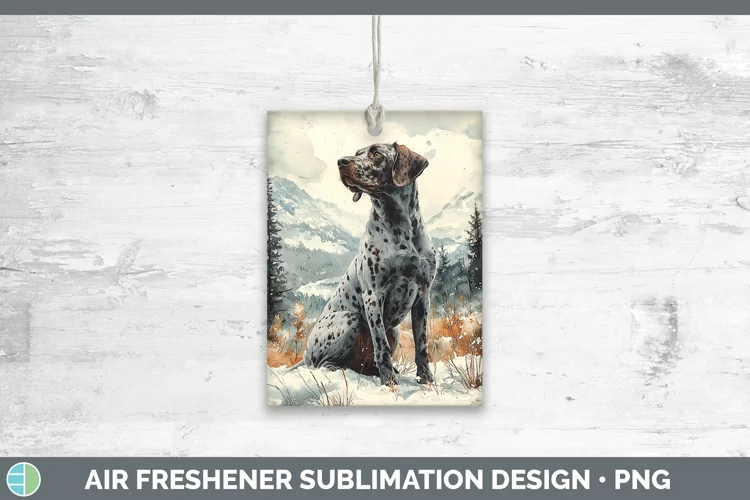 Winter Dogs Shorthaired Pointer Air Freshener Sublimation Ca