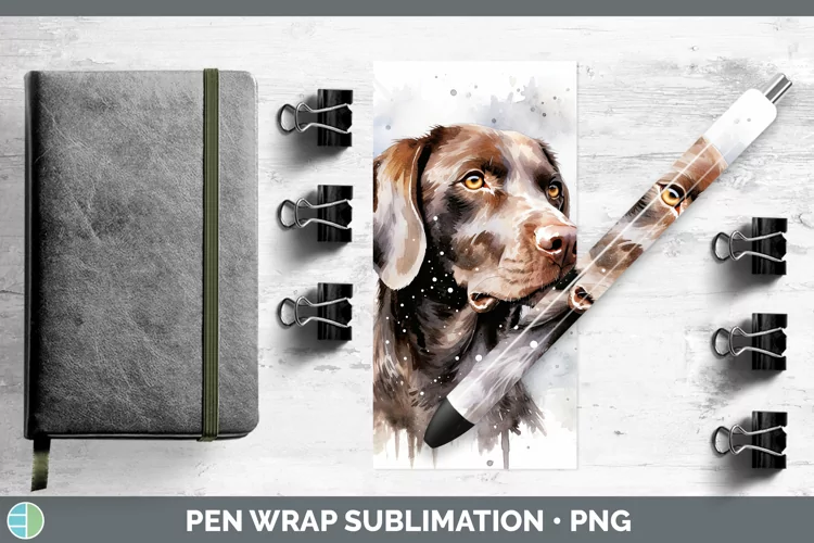 Winter Dogs Shorthaired Pointer Pen Wrap Sublimation Pen Des