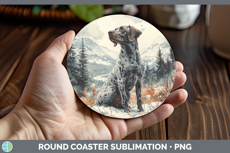 GorgeousWinter Dogs Round Coaster design.