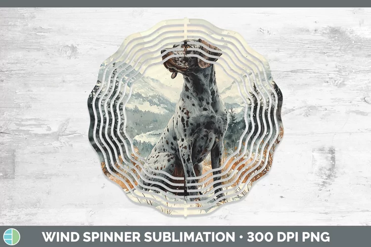 Winter Dogs Shorthaired Pointer Wind Spinner Sublimation Spi