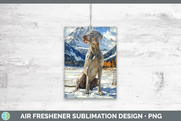 Winter Dogs Weimaraner Air Freshener Sublimation Car Freshen