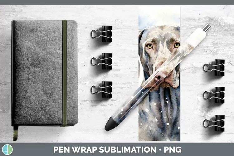 Winter Dogs Weimaraner Pen Wrap Sublimation Pen Designs