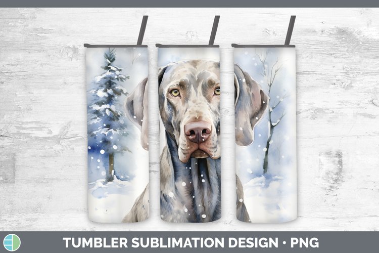 Winter Dogs Weimaraner Tumbler Sublimation 20 oz Skinny Tumb