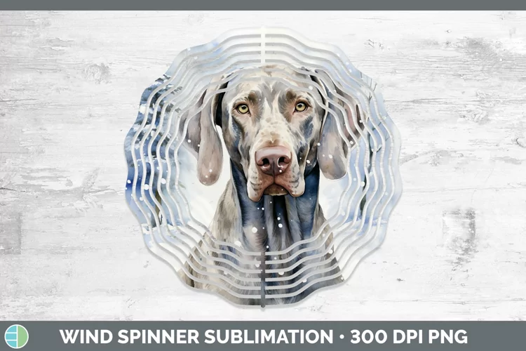 Winter Dogs Weimaraner Wind Spinner Sublimation Spinner Desi