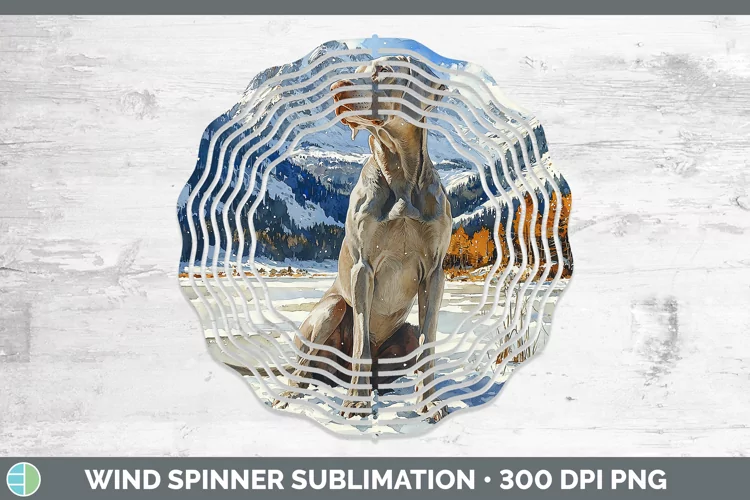 Winter Dogs Weimaraner Wind Spinner Sublimation Spinner Desi