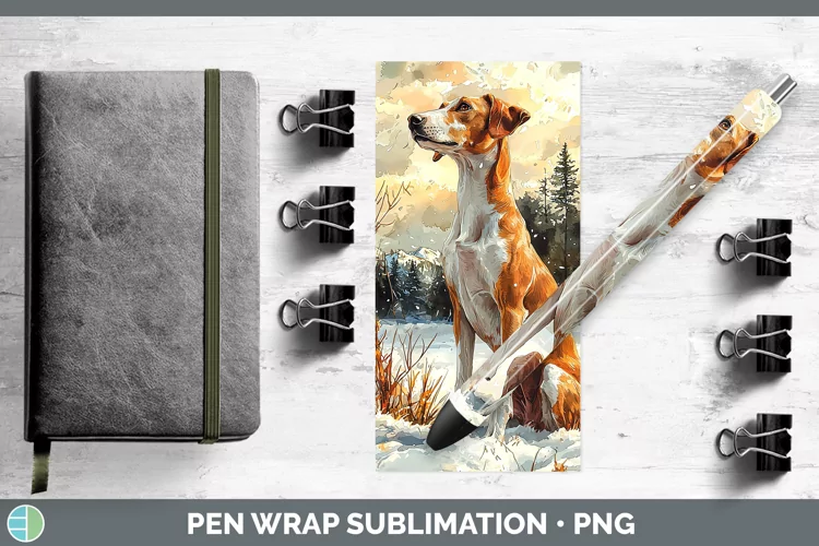 Winter Dogs Whippet Pen Wrap Sublimation Epoxy Pen Designs