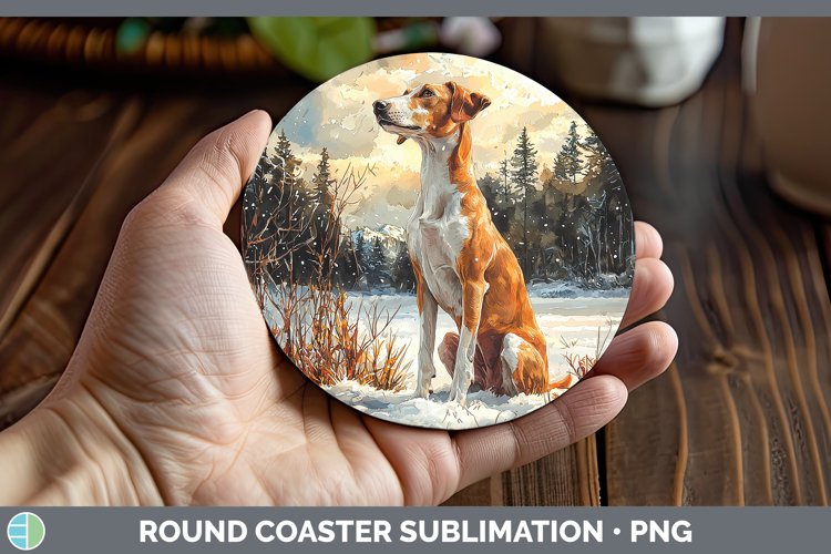 GorgeousWinter Dogs Round Coaster design.