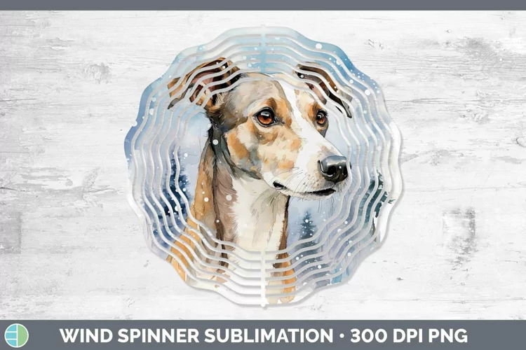 Winter Dogs Whippet Wind Spinner Sublimation Spinner Designs