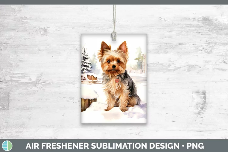 Winter Dogs Yorkshire Terrier Air Freshener Sublimation Car