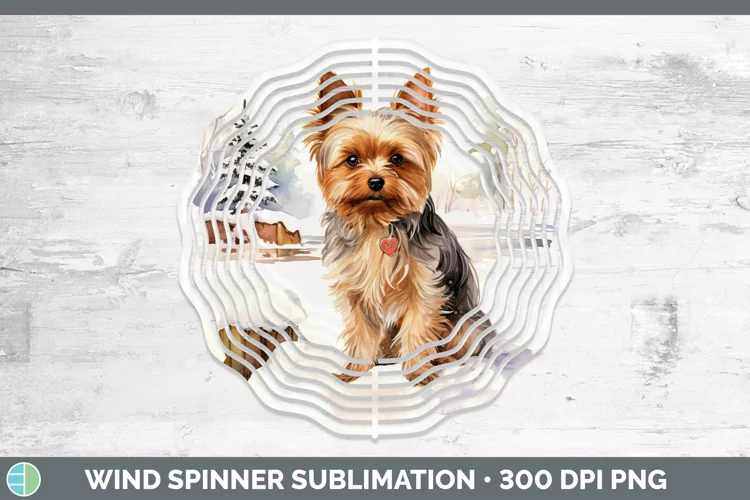 Winter Dogs Yorkshire Terrier Wind Spinner Sublimation Spinn