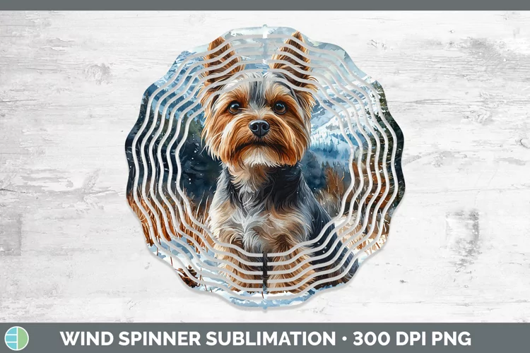 Winter Dogs Yorkshire Terrier Wind Spinner Sublimation Spinn