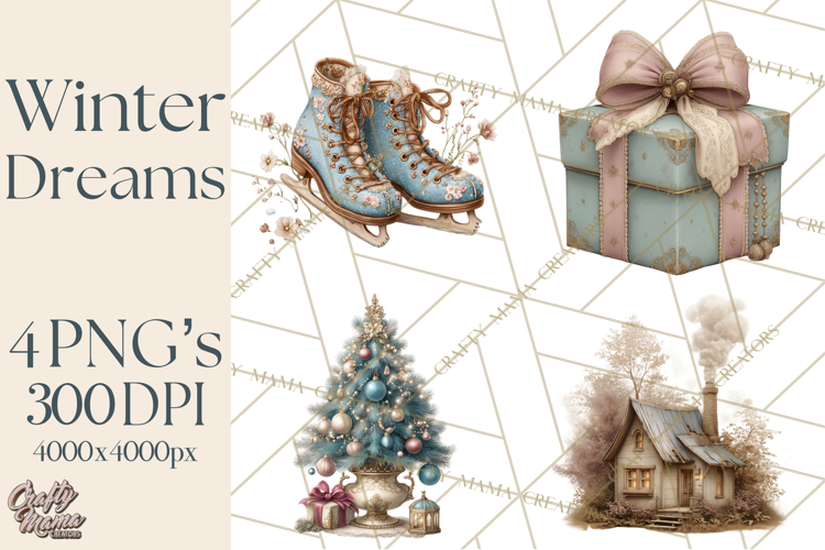 Winter Wonderland Clipart, Holiday Animals Digital Art PNG