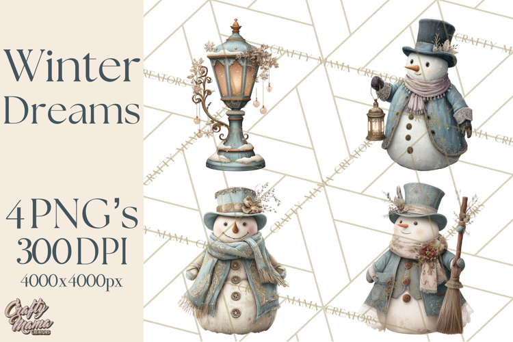 Winter Wonderland Clipart, Holiday Animals Digital Art PNG