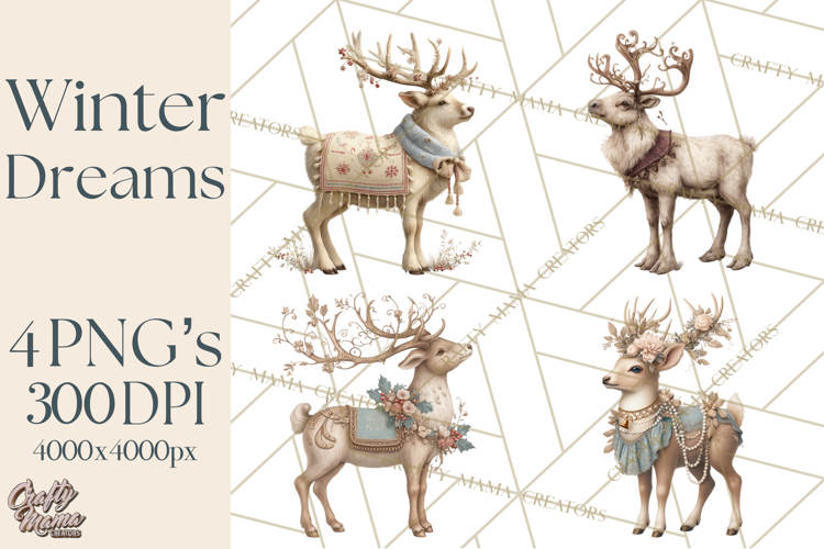 Winter Wonderland Clipart, Holiday Animals Digital Art PNG