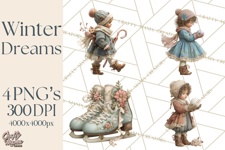 Winter Wonderland Clipart, Holiday Animals Digital Art PNG