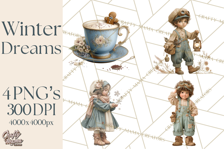 Winter Wonderland Clipart, Holiday Animals Digital Art PNG