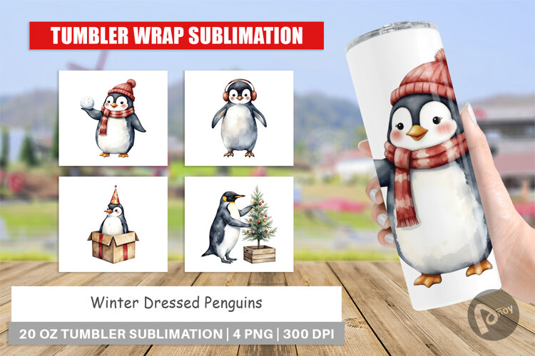 Tumbler Winter Penguins example image 1