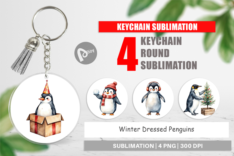 Keychain Winter Penguins