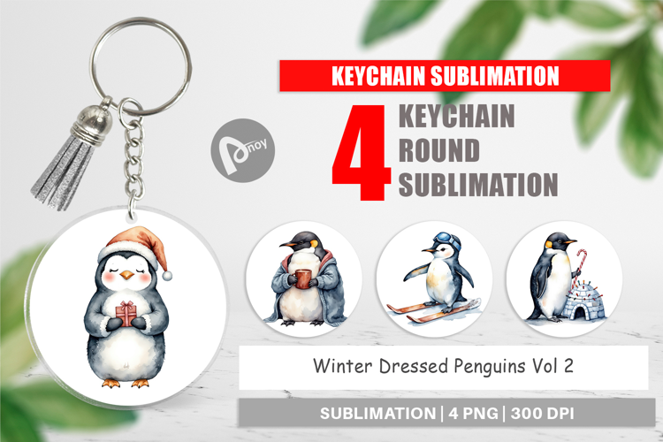 Keychain Winter Penguins