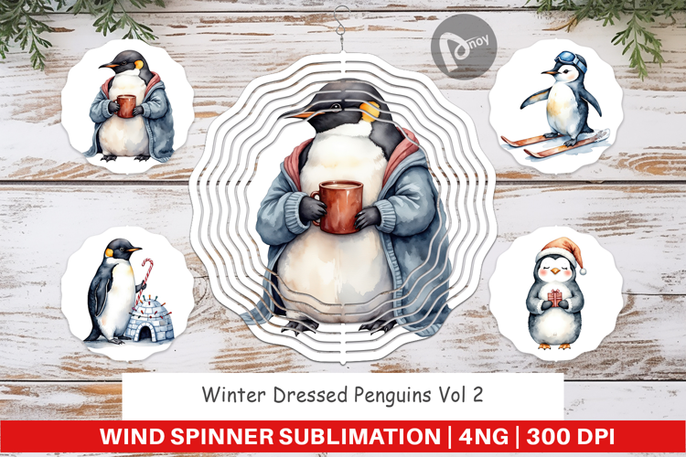 Wind Spinner Winter Penguins
