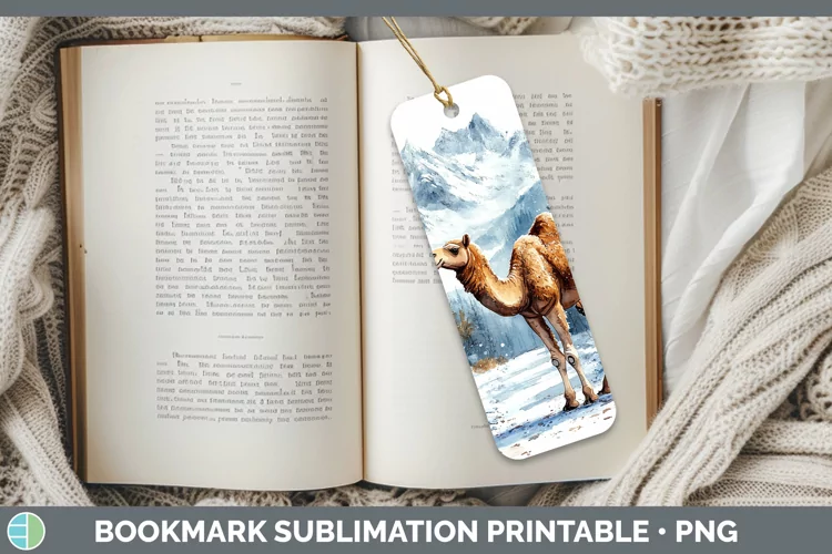 Winter Exotic Animals Camel Bookmark Sublimation Printable D