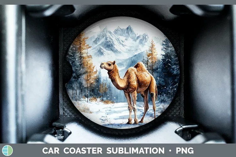Winter Exotic Animals Camel Car Coaster Sublimation Coaster