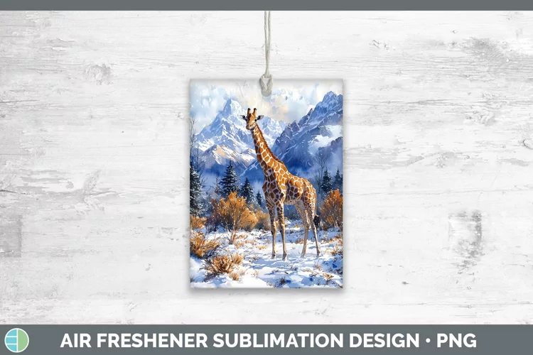Winter Exotic Animals Giraffe Air Freshener Sublimation Car