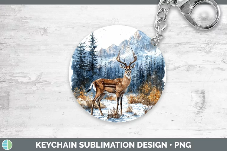 Winter Exotic Animals Impala Keychain Sublimation Keyring De