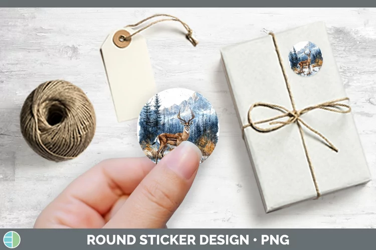 Winter Exotic Animals Impala Stickers | Round Labels Designs