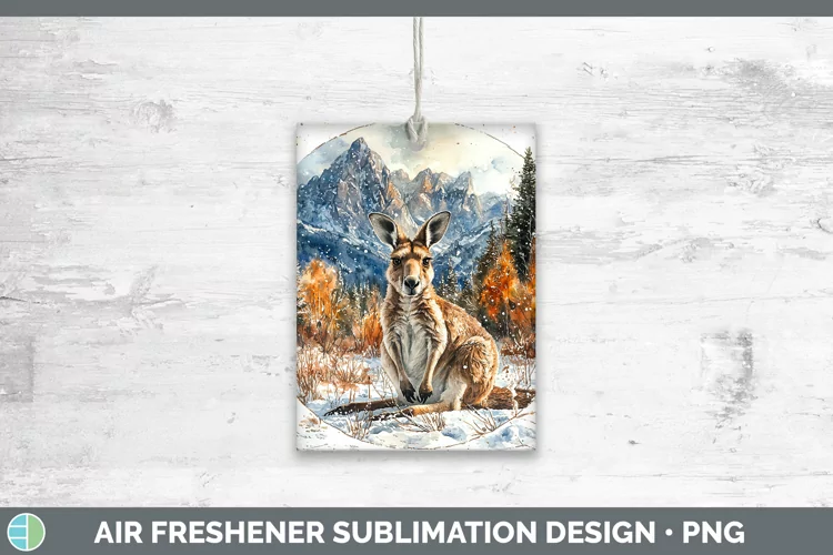 Winter Exotic Animals Kangaroo Air Freshener Sublimation Car
