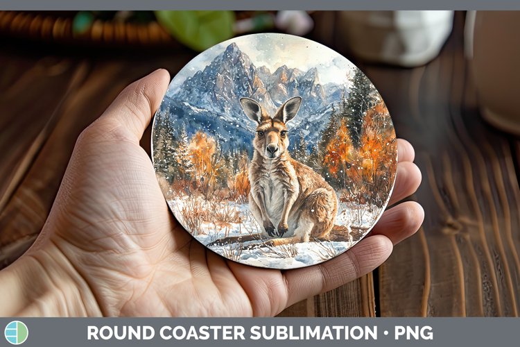 GorgeousWinter Exotic Animals Round Coaster design.