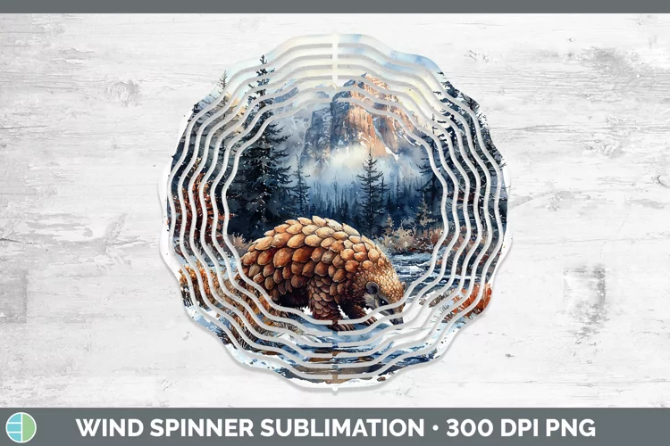 Winter Exotic Animals Pangolin Wind Spinner Sublimation Spin