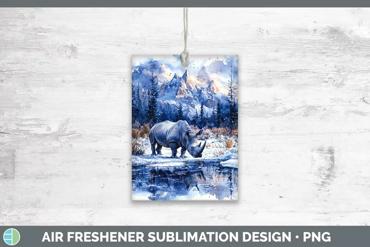 Winter Exotic Animals Rhino Air Freshener Sublimation Car Fr