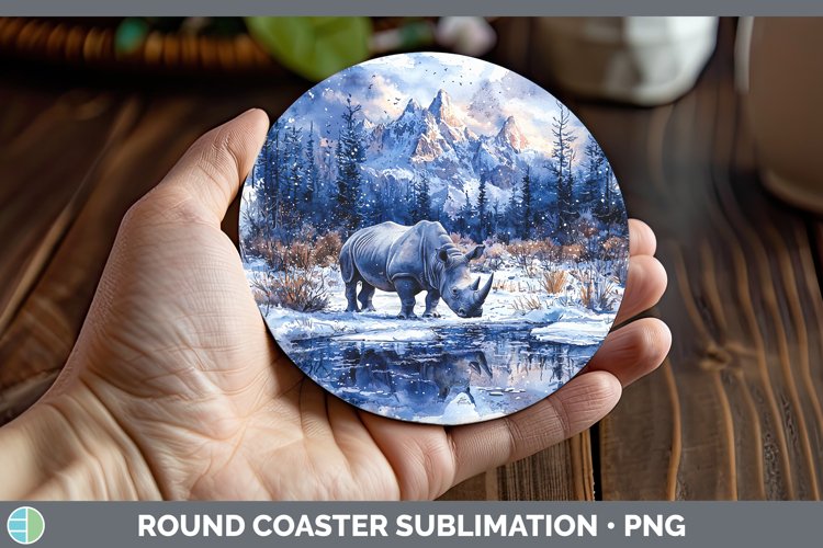 GorgeousWinter Exotic Animals Round Coaster design.