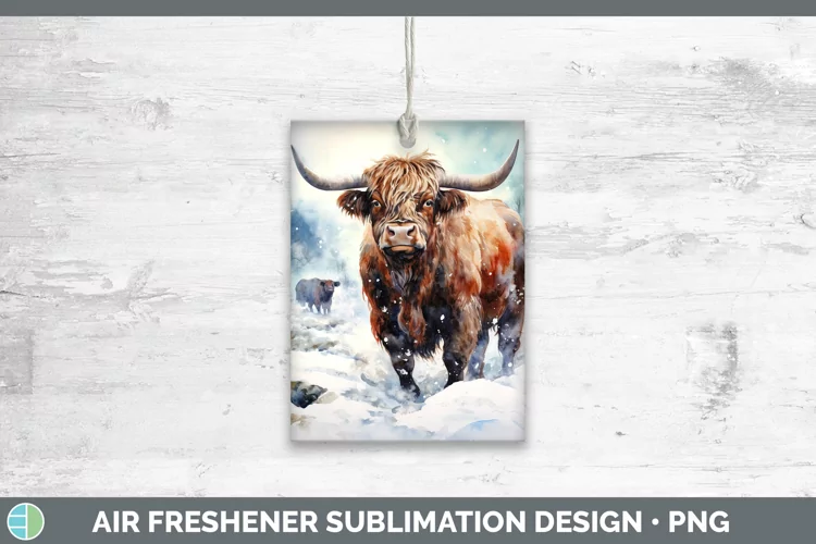 Winter Farm Animals Bull Air Freshener Sublimation Car Fresh