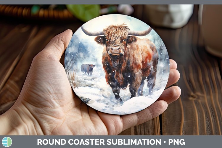 GorgeousWinter Farm Animals Round Coaster design.