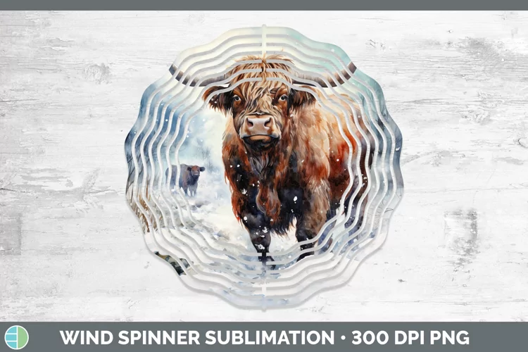 Winter Farm Animals Bull Wind Spinner Sublimation Spinner De
