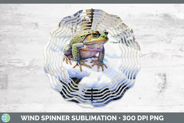Winter Farm Animals Bullfrog Wind Spinner Sublimation Spinne