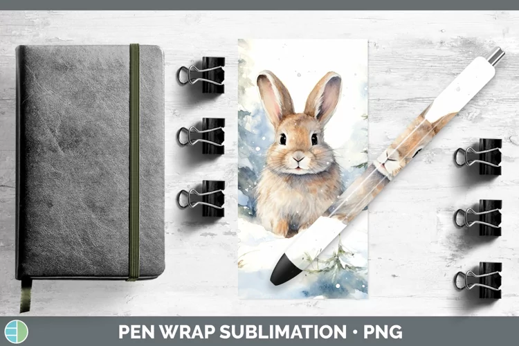 Winter Farm Animals Bunny Pen Wrap Sublimation Epoxy Pen Des