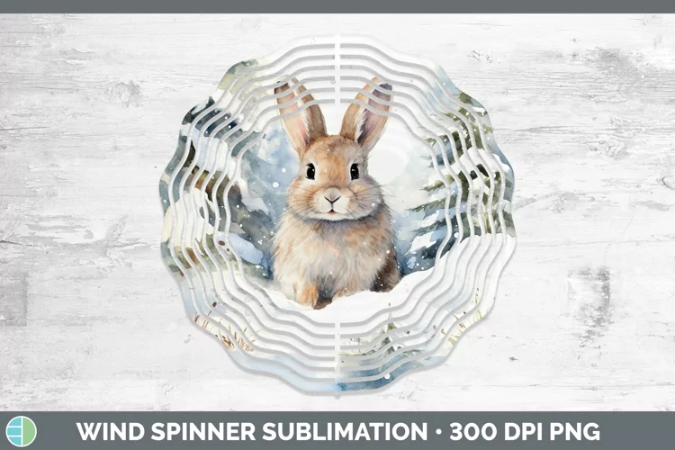 Winter Farm Animals Bunny Wind Spinner Sublimation Spinner D