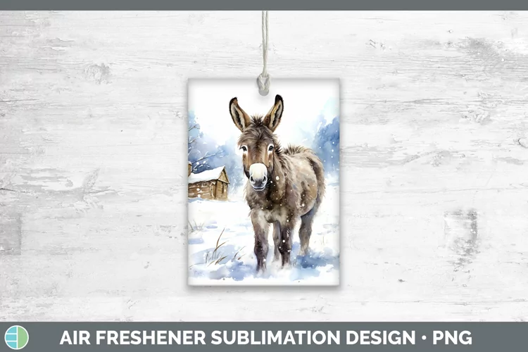 Winter Farm Animals Donkey Air Freshener Sublimation Car Fre
