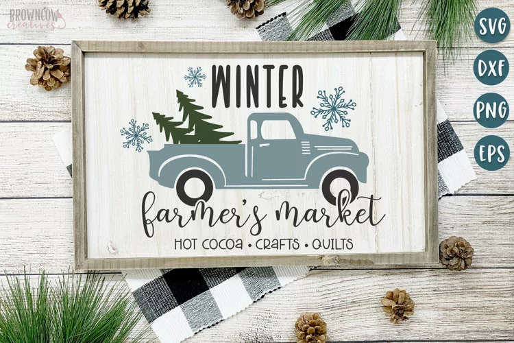 Winter Farmer's Market Sign SVG/Cut File