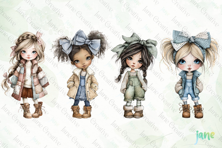 Winter Fashion Little Girl Clipart