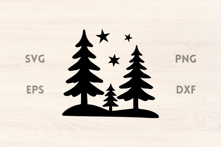 Winter Fir Trees SVG Scene