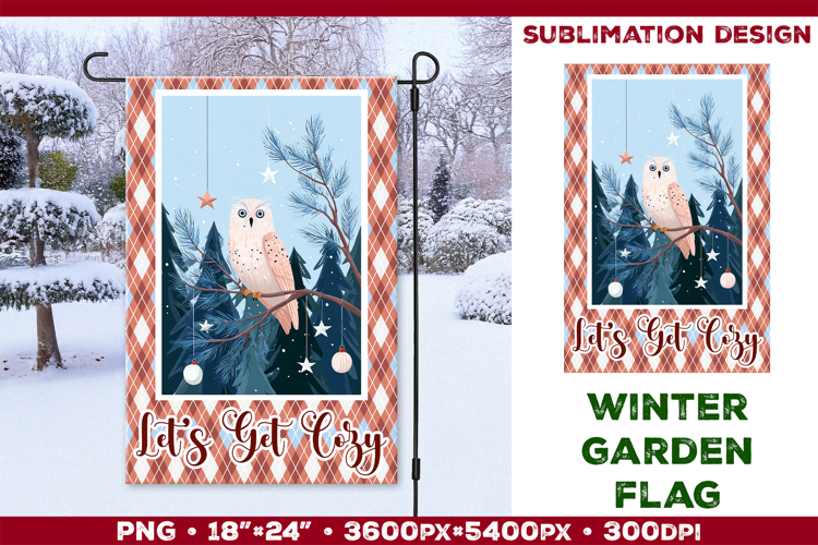 Winter Garden Flag. Christmas Garden Flag Sublimation