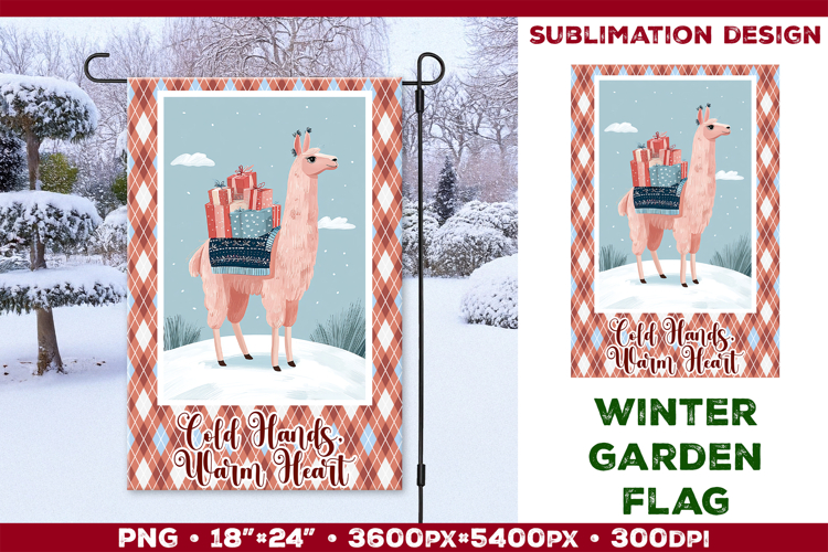 Winter Garden Flag. Christmas Garden Flag Sublimation