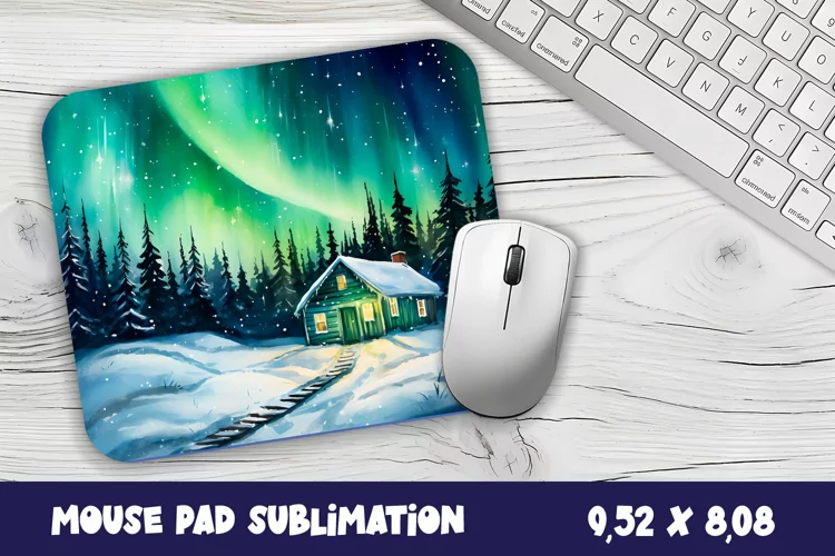 Winter Forest Mouse Pad Sublimation Design | Winter Mouse