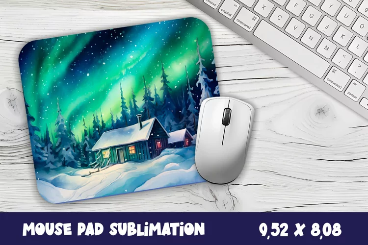 Winter Forest Mouse Pad Sublimation Design | Winter Mouse